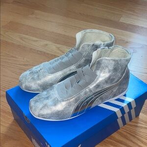 Puma Metallic Silver High-Top Sneakers